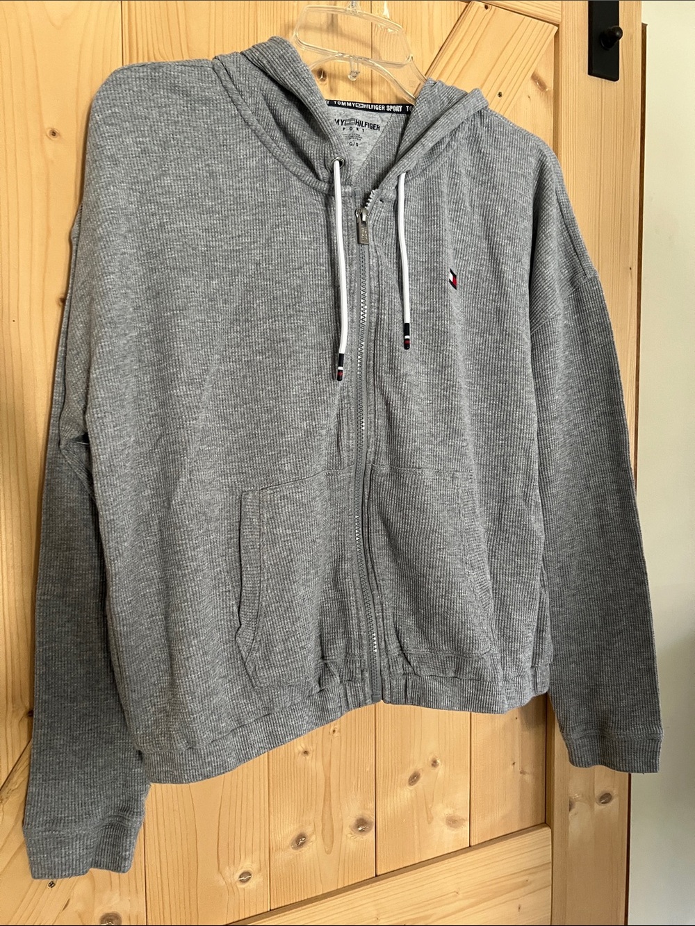 Tommy Hilfiger Light Gray Zip-Up Hooded Sweatshirt